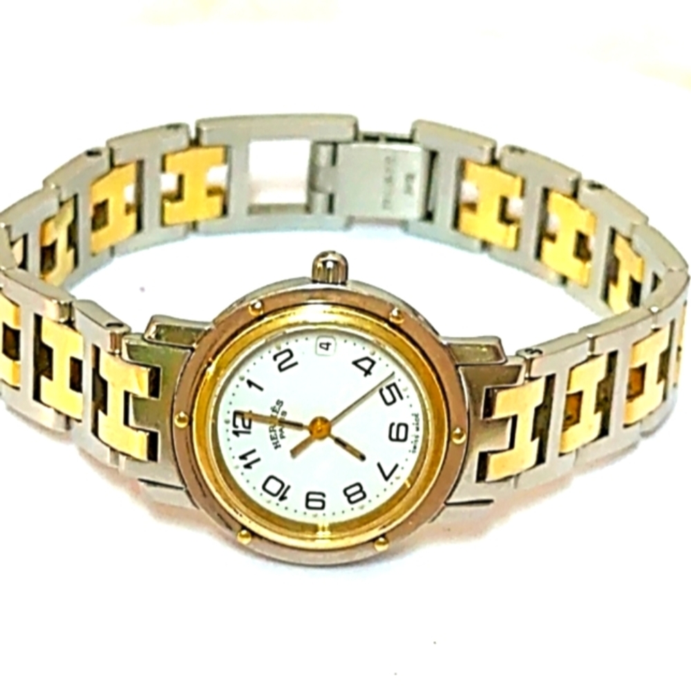 Authenic Herme's ClipperWatch CL3. 210 Two - Tone w/ Box , Papers & Dustbag ✨️